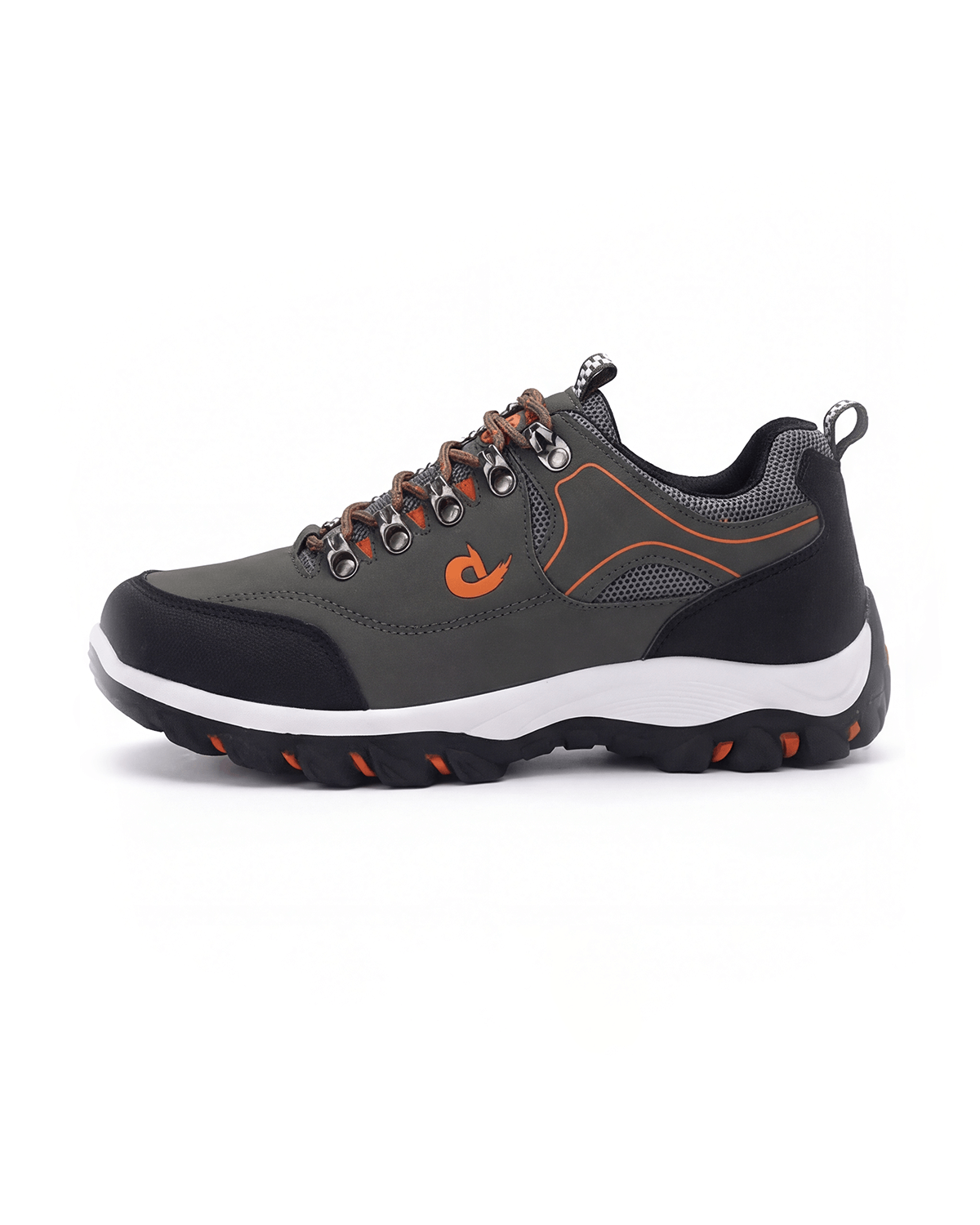 Outdoor Hiking Shoes with PU Leather-Style Upper and Lugged Sole