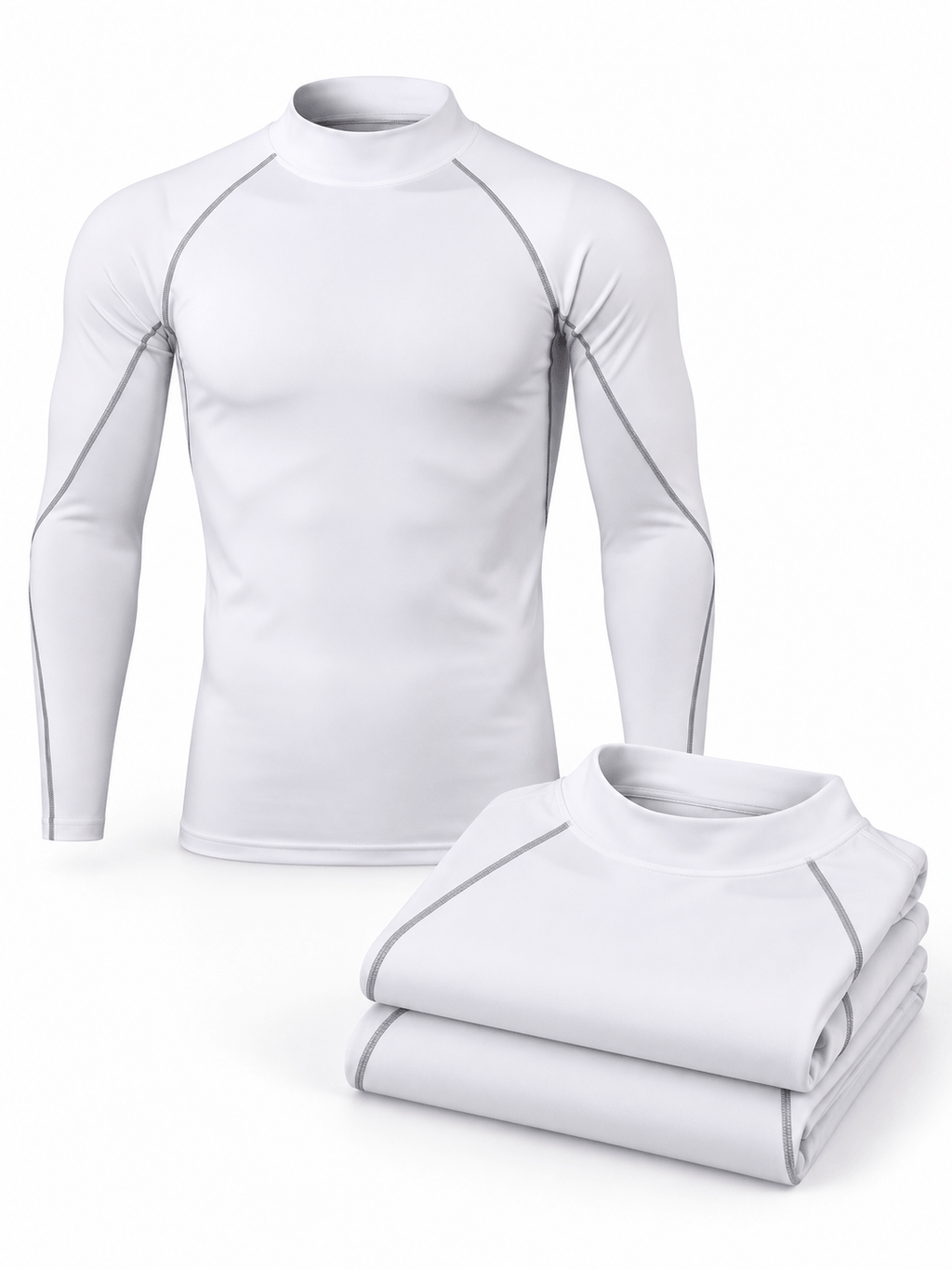 Muscle Fit Long Sleeve Training Shirt 3-Pack - Mock Neck
