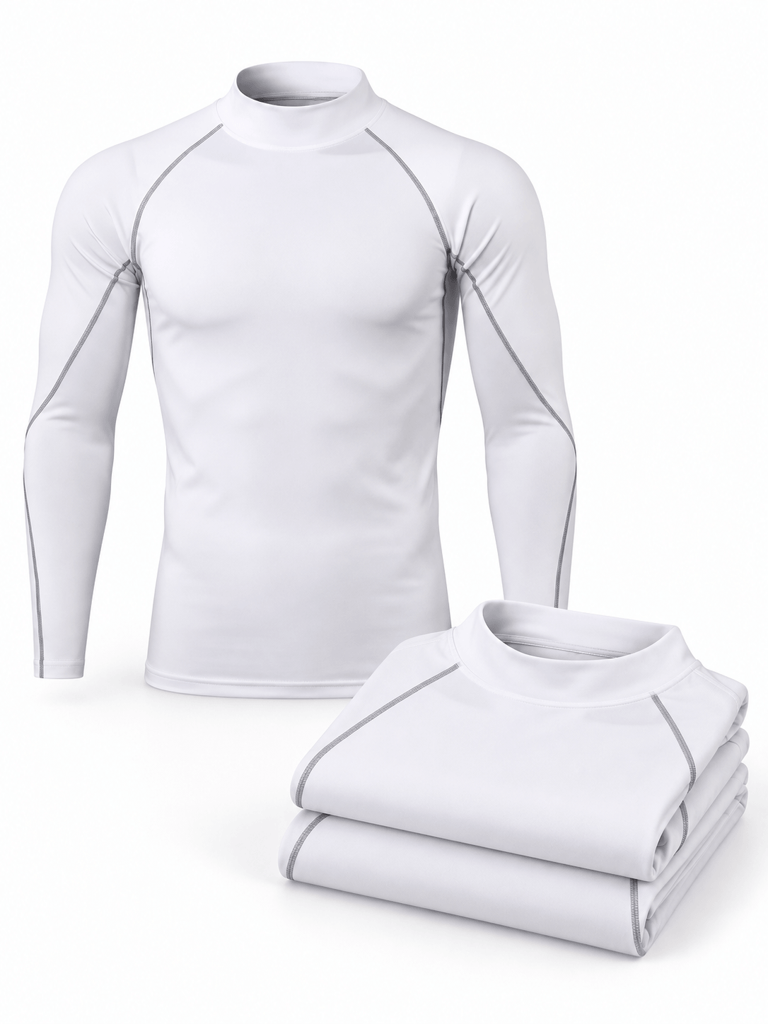 Muscle Fit Long Sleeve Training Shirt 3-Pack - Mock Neck