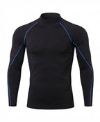 Muscle-Fit Long Sleeve Training Top with Mock Neck