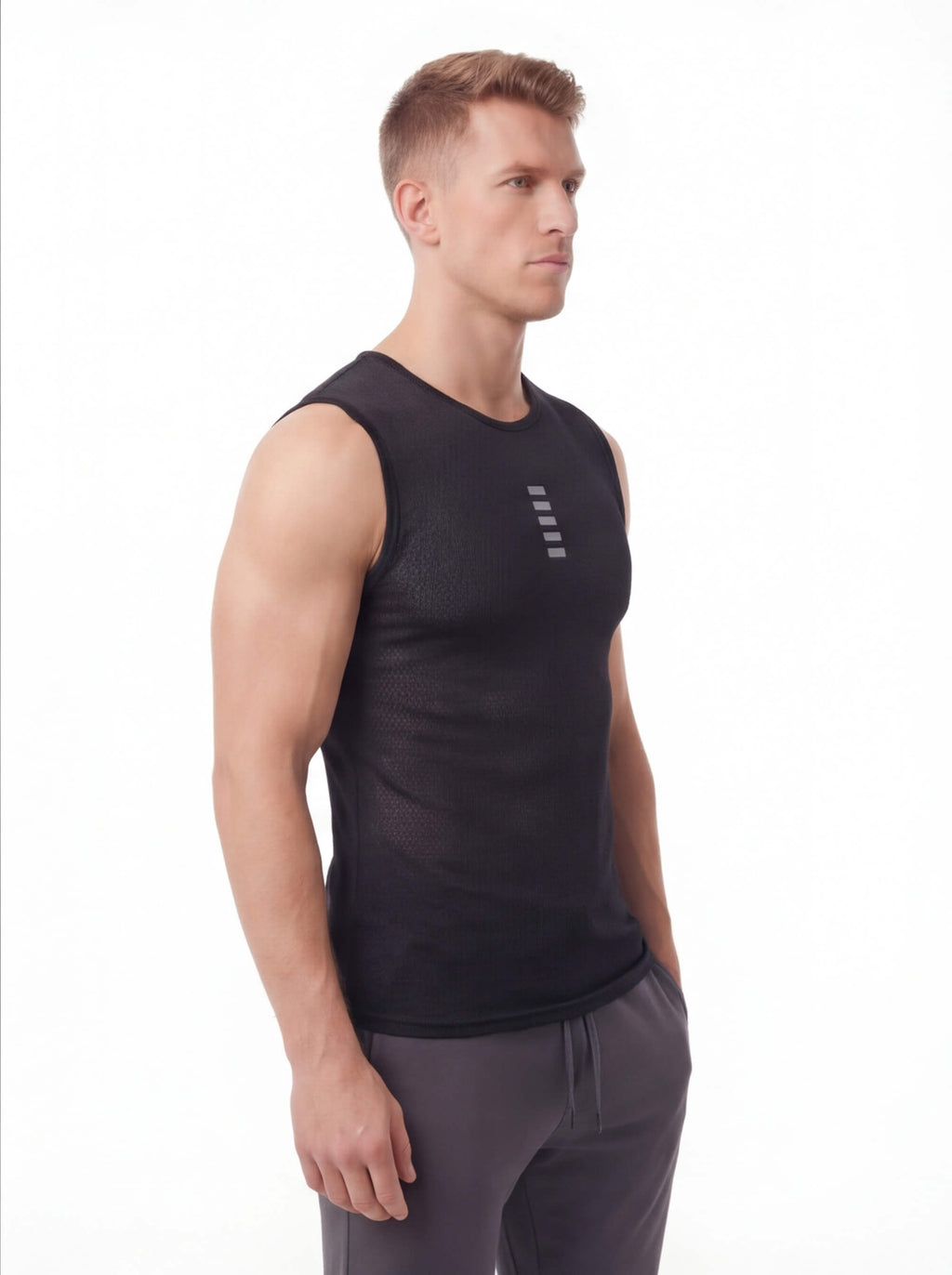 Sleeveless Reflective Cycling Base Layer with Mesh