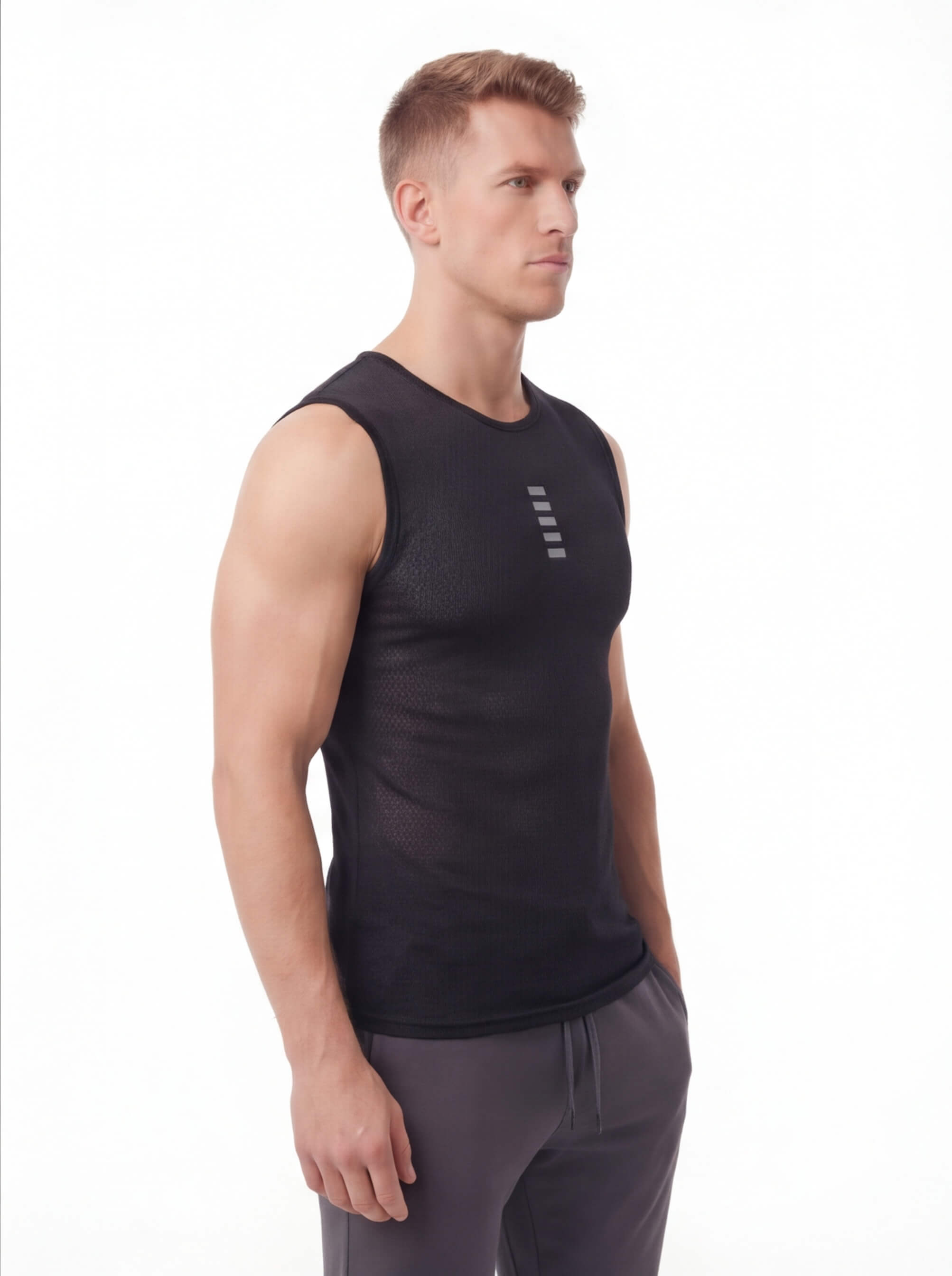 Sleeveless Reflective Cycling Base Layer with Mesh