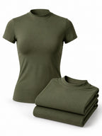 Women's Fitted High-Neck Training T-Shirts - 3-Pack