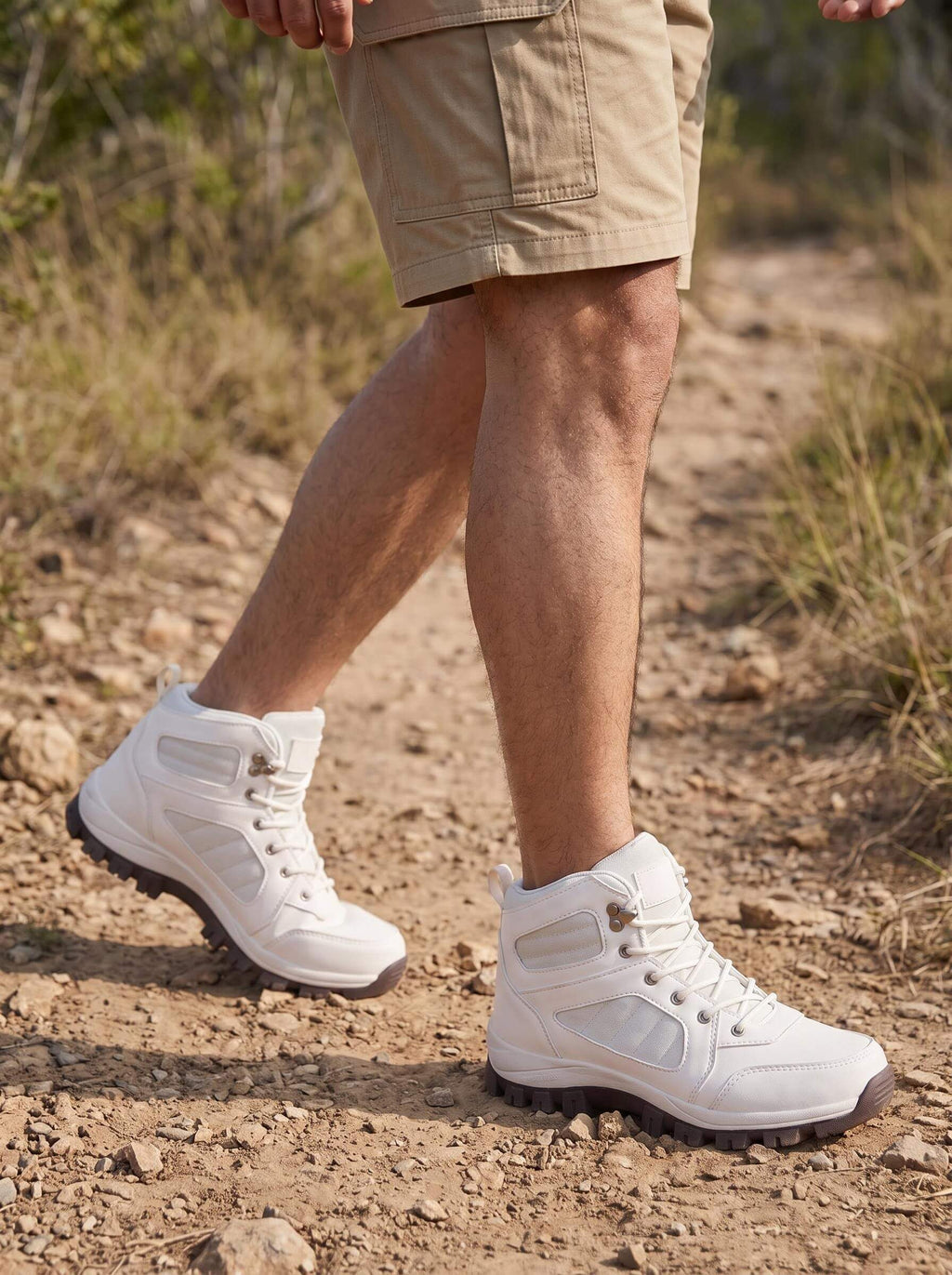 Mid-Cut Hiking Shoes with Mesh Panels and Lugged Sole