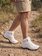Mid-Cut Hiking Shoes with Mesh Panels and Lugged Sole