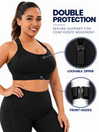Women's Adjustable Front-Zip Sports Bra