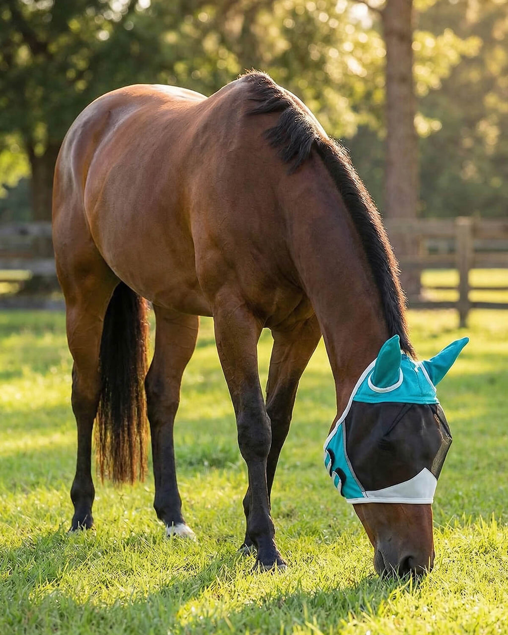 Horse Fly Mask Hood with Ear and Eye Mesh