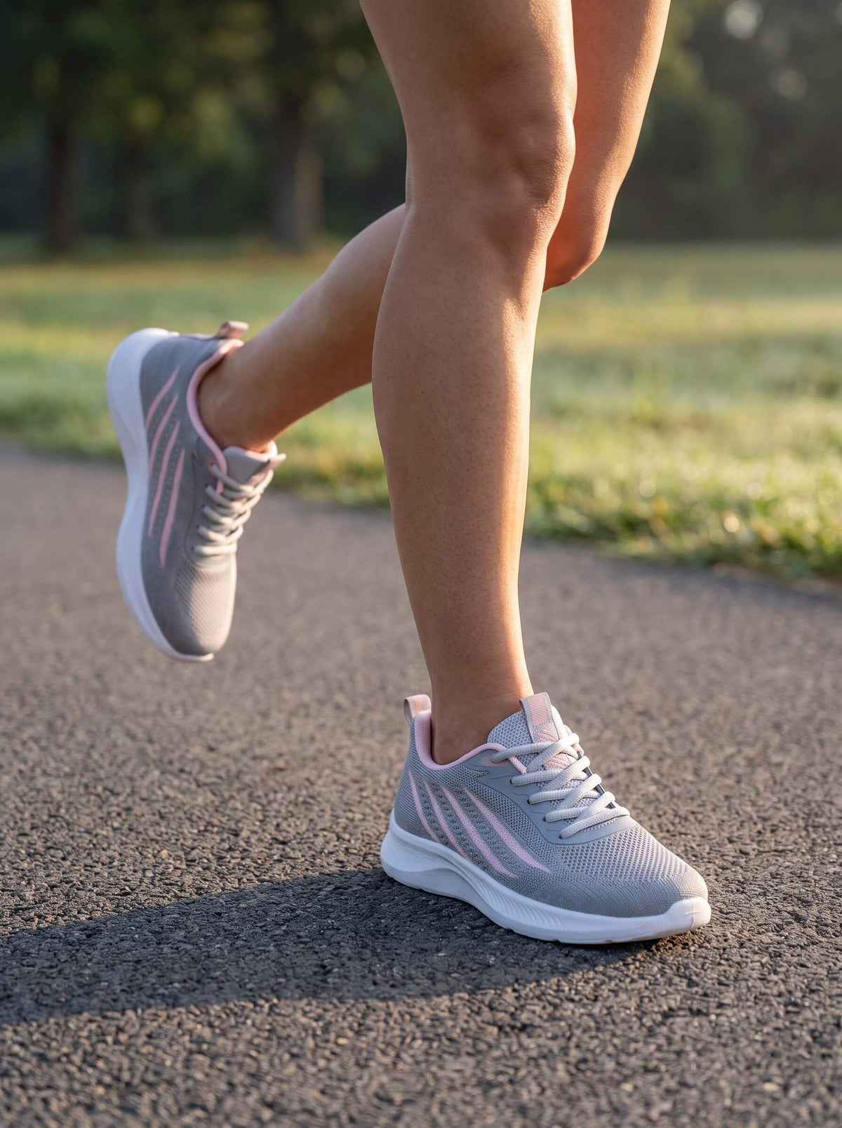 Everyday Running Shoes with Knit Upper and Heel Tabs