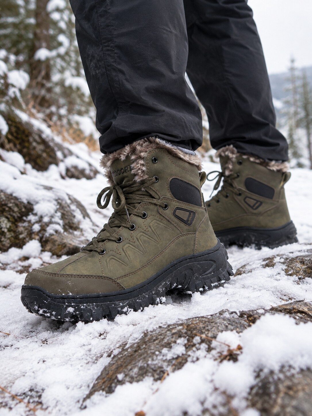 Plush-Lined High-Cut Winter Trail Boots