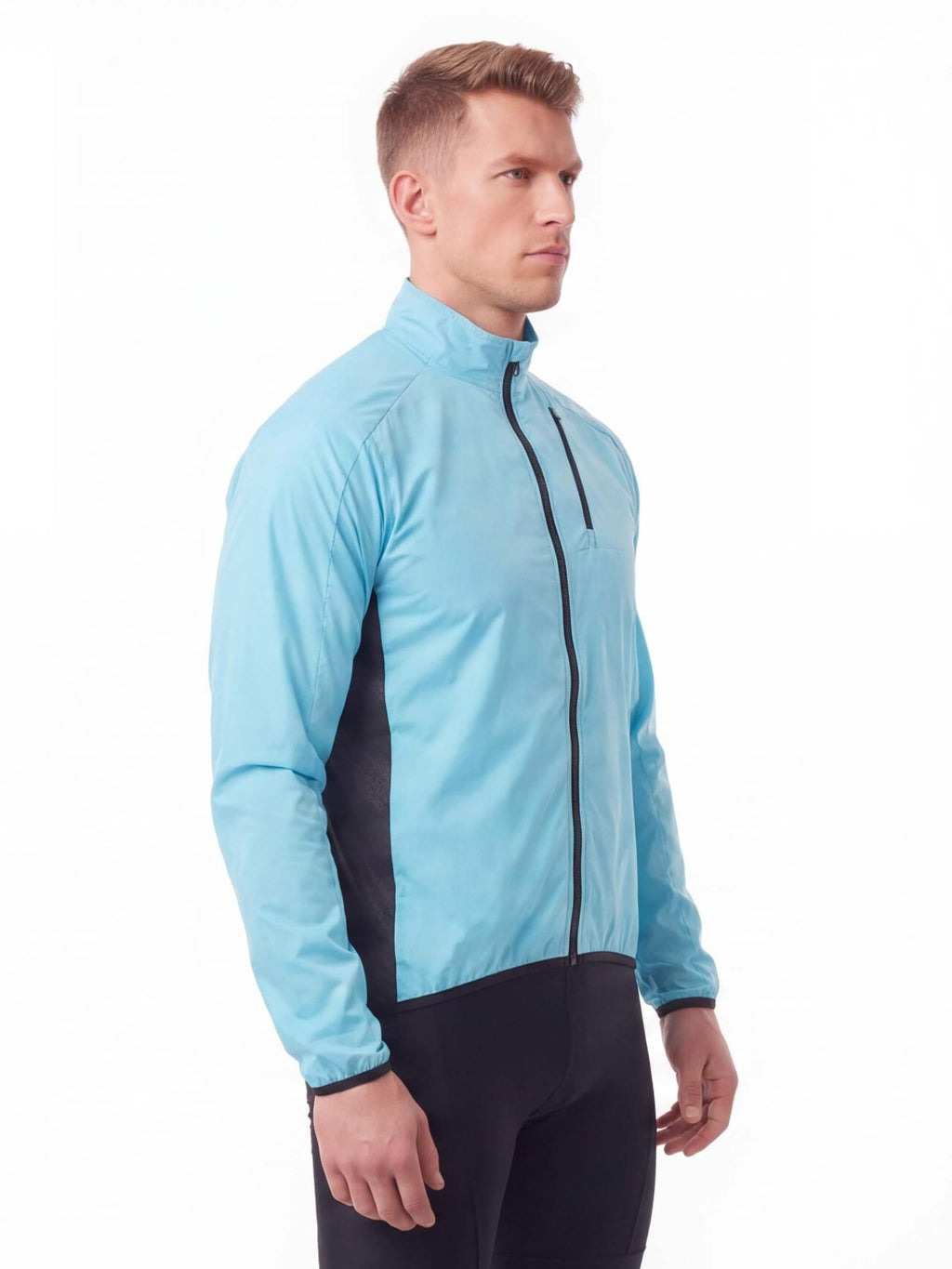 Lightweight Cycling Shell with Chest Pocket and Drop Tail