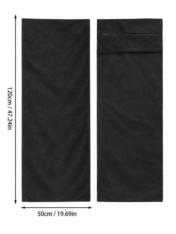 Microfiber Workout Towel with Zipper Pocket