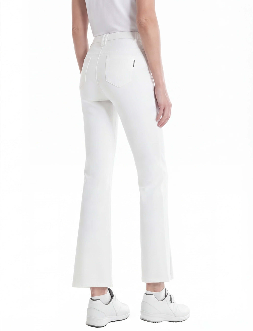 Golf Pants with Front Slit Hem and Belt Loops