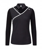 Women’s Long Sleeve Golf Polo Top with Piped Detail