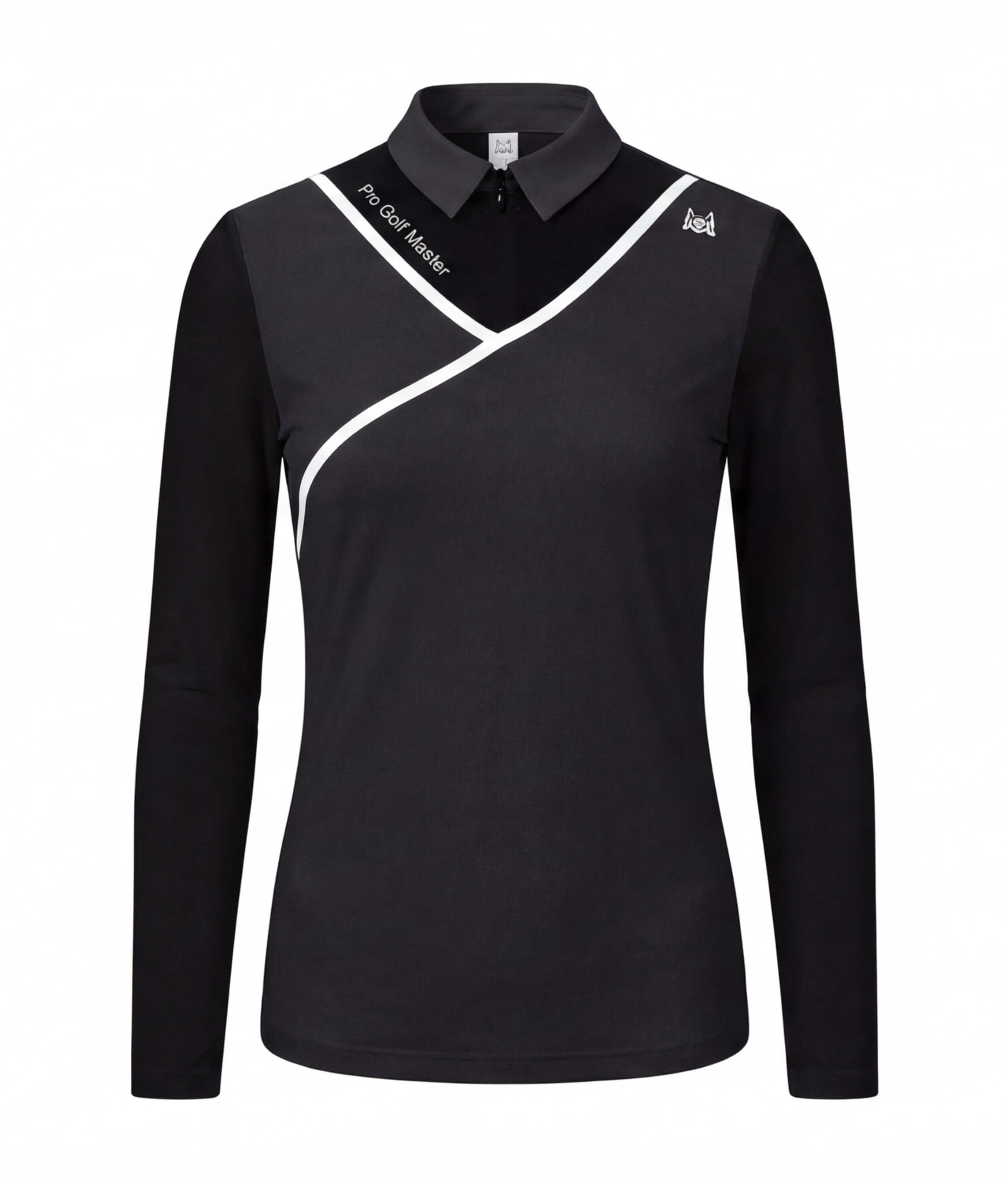 Women’s Long Sleeve Golf Polo Top with Piped Detail