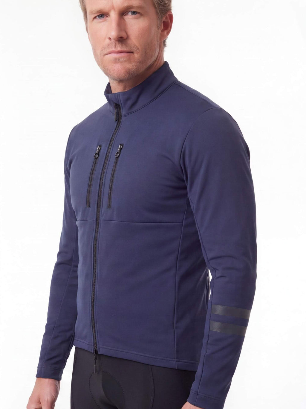 Insulated Cycling Jacket with Dual Chest Zipper Pockets