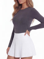 Pleated High-Waisted Skort with Built-In Shorts