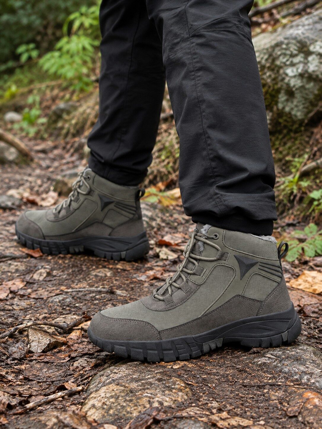 Warm-Lined Mid-Cut Winter Trekking Boots