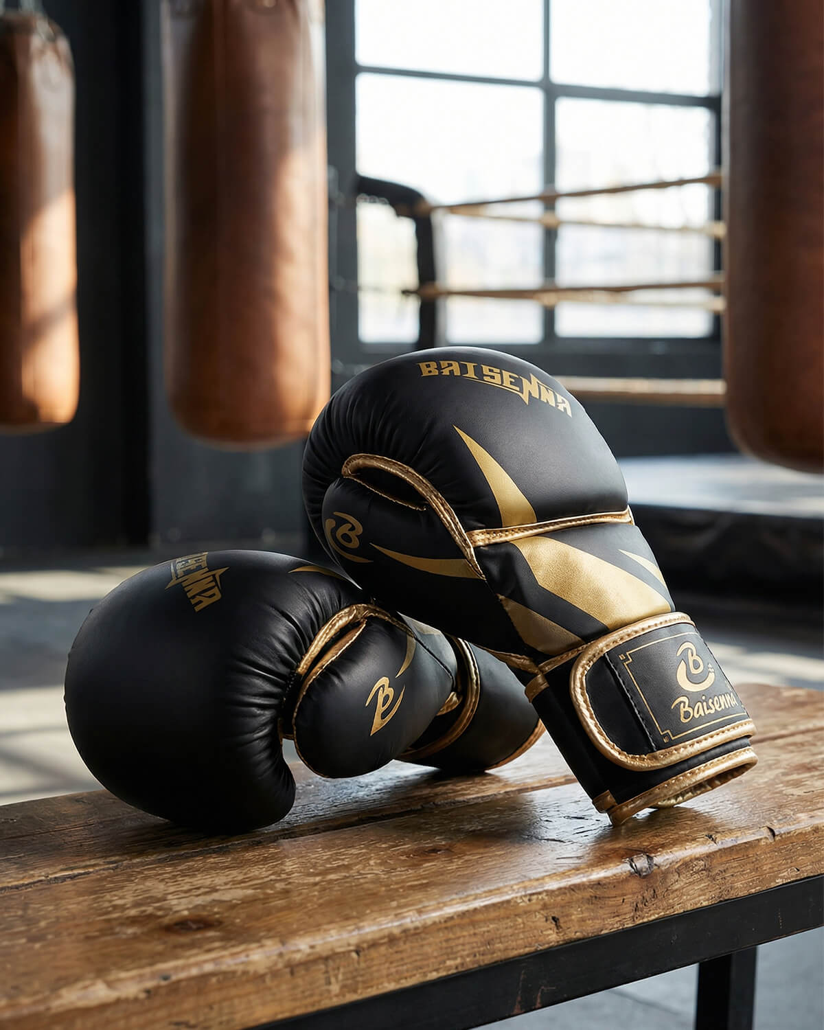 Boxing Training Gloves with Hook-and-Loop Wrist Strap