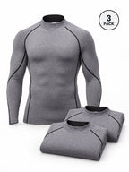 Men's Long Sleeve Compression Shirts 3-Pack