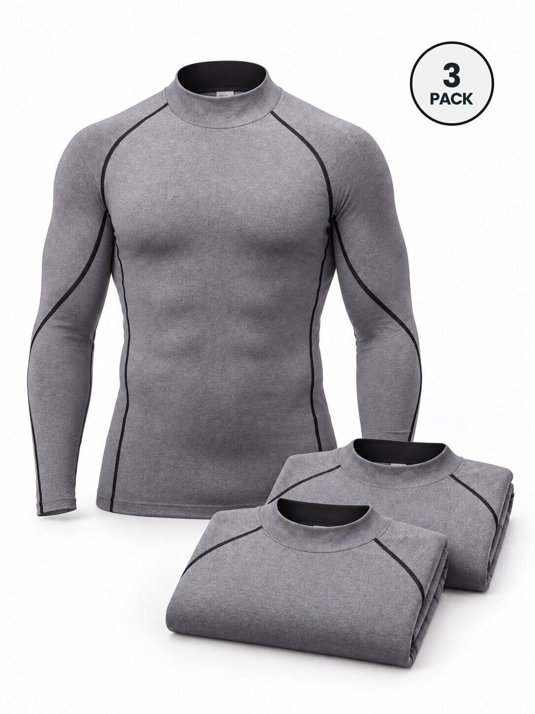 Men's Long Sleeve Compression Shirts 3-Pack