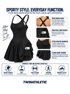 Cross-Back Sports Dress with Side Pocket