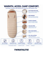 Duck-Down Cold-Weather Sleeping Bag with Arm Openings