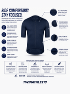 Short-Sleeve Cycling Jersey with Full-Length Front Zipper