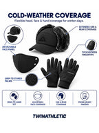 Winter Hat, Face Mask & Touchscreen Gloves Set