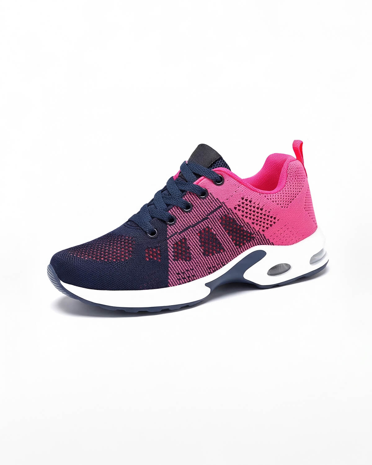 Air Cushion Knit Walking Sneakers with Lace-Up
