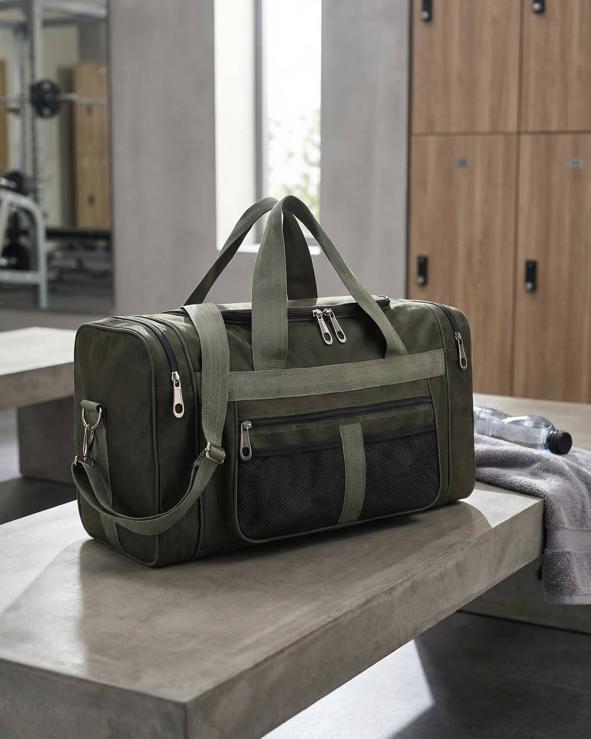 Sports Duffel Bag with Shoulder Strap and Multi Pockets
