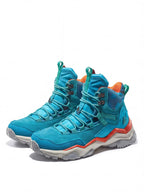 High-Top Hiking Boots with Hook Lacing and Rugged Tread