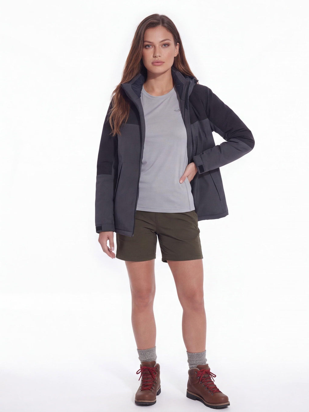 Insulated Hooded Winter Hiking Jacket