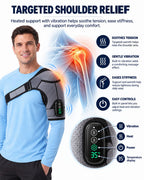 Rechargeable Heated Shoulder Support with Vibration