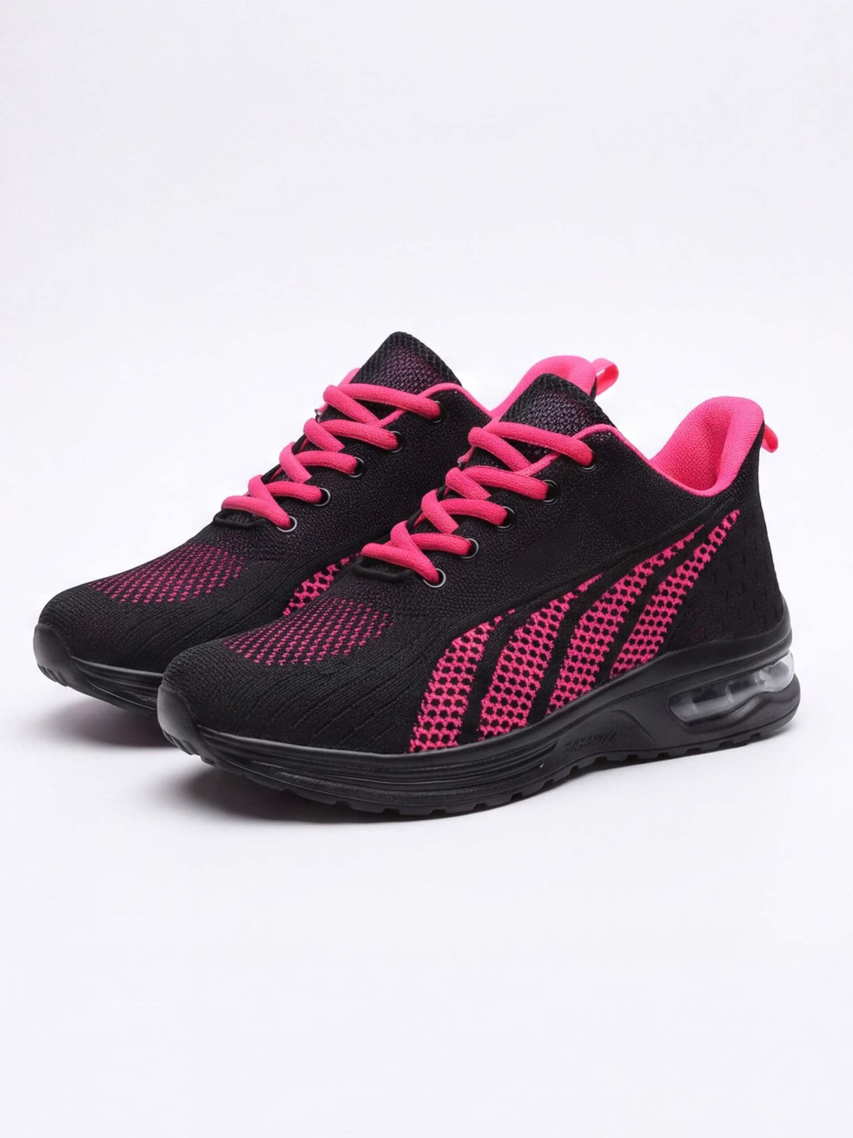 Cushioned Running Shoes with Breathable Knit Upper