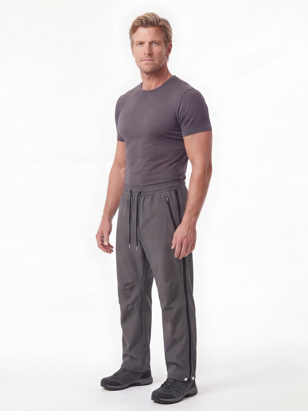 Side-Opening Hiking Rain Pants with Adjustable Hems