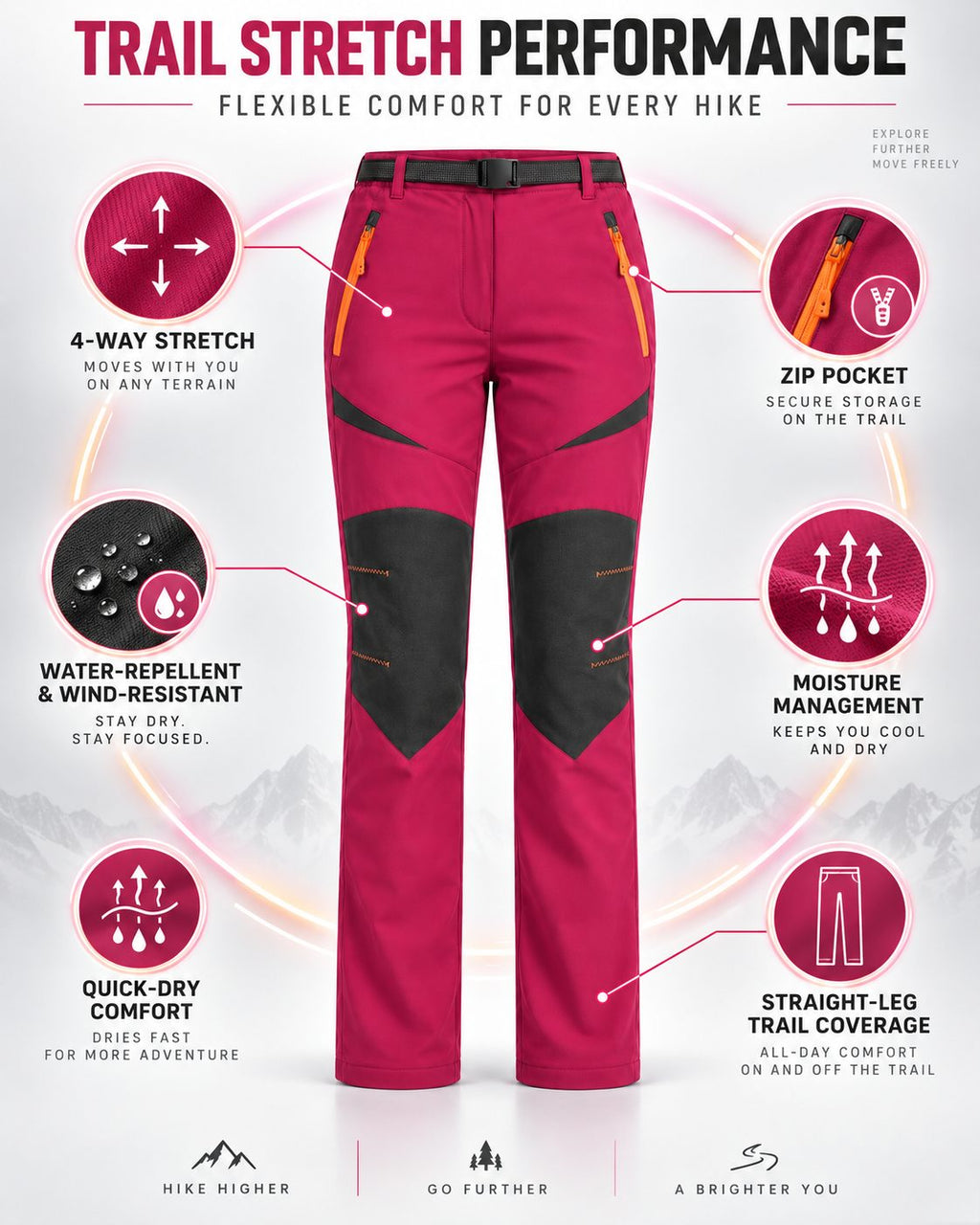 Women's 4-Way Stretch Quick-Dry Hiking Pants