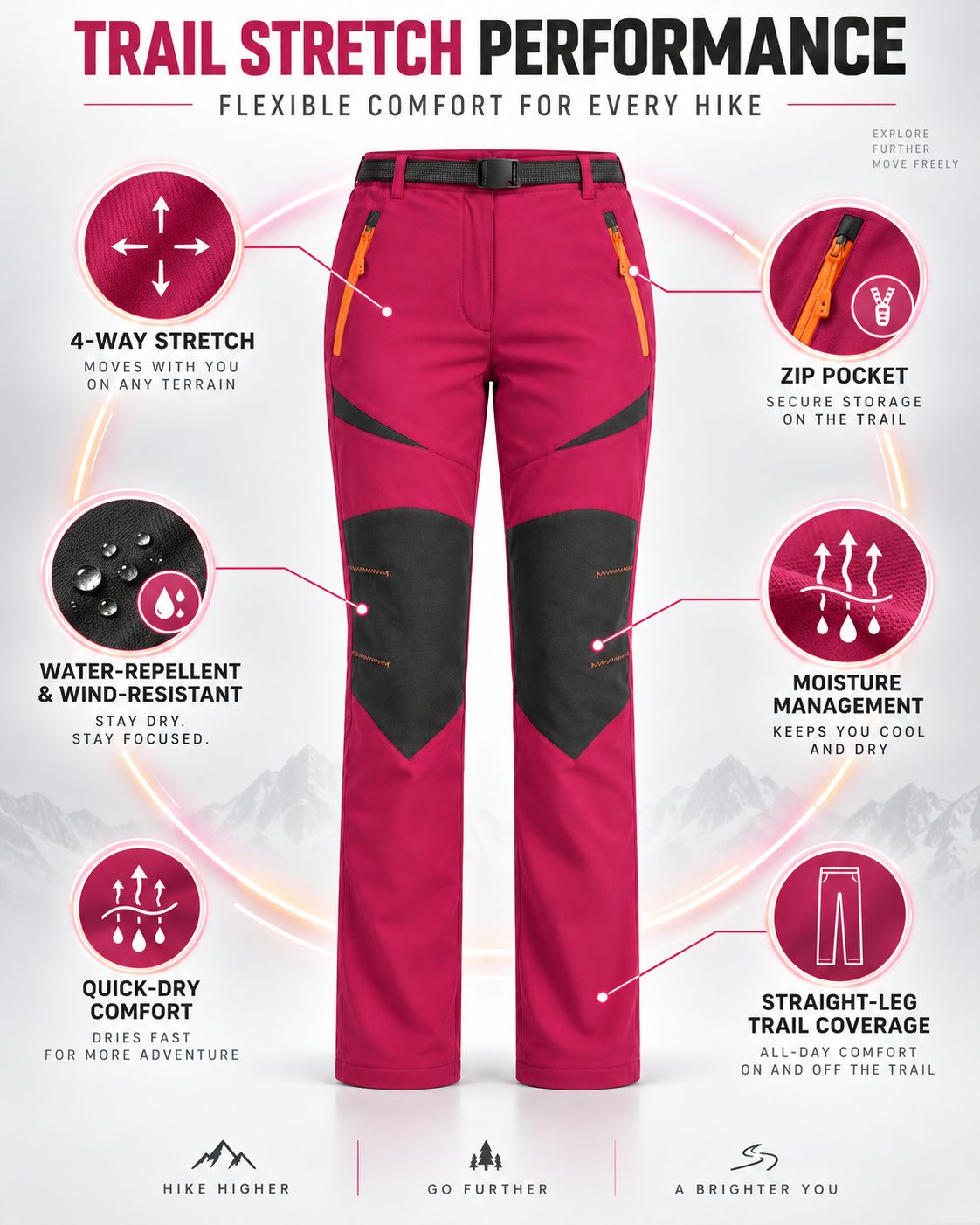 Women's 4-Way Stretch Quick-Dry Hiking Pants