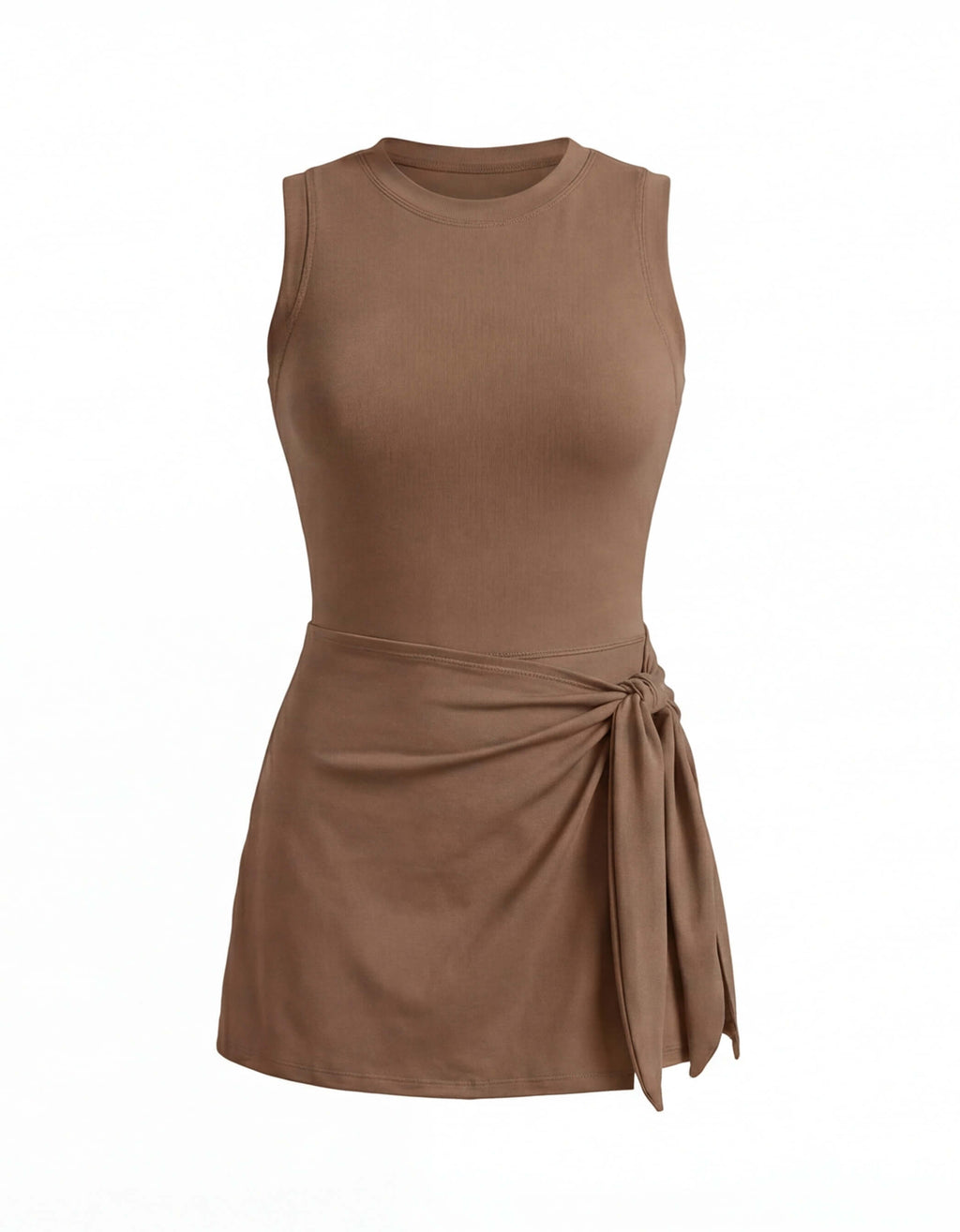 Women's Tennis Dress with Built-In Shorts and Wrap Tie Skirt