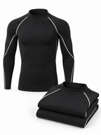 Muscle Fit Long Sleeve Training Shirt 3-Pack - Mock Neck