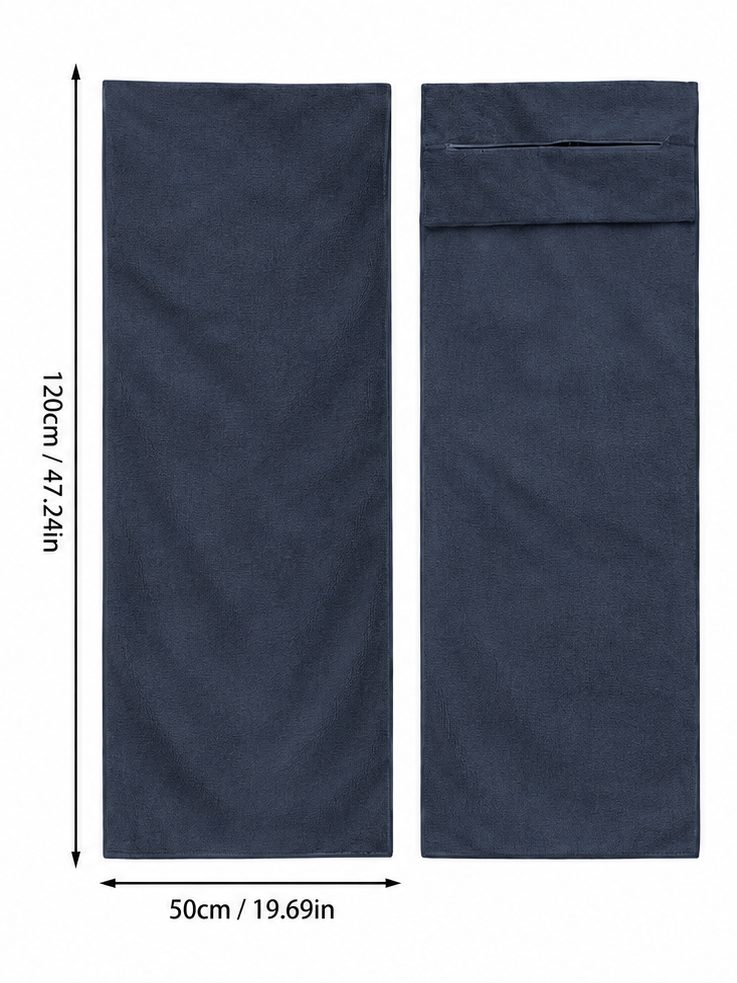 Microfiber Workout Towel with Zipper Pocket