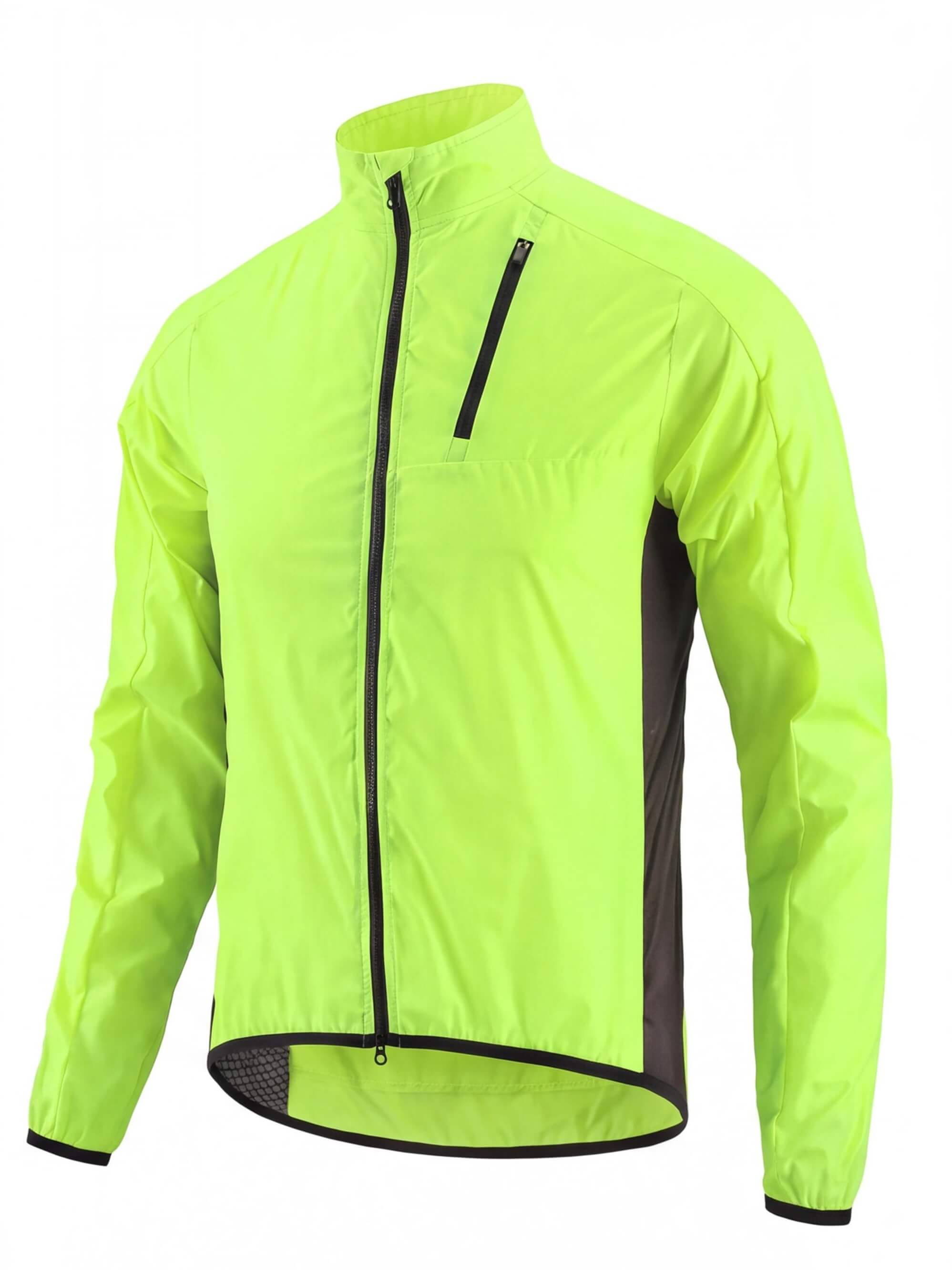 Lightweight Cycling Shell with Chest Pocket and Drop Tail