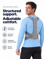 Adjustable Structured Upper-Back Posture Support Brace