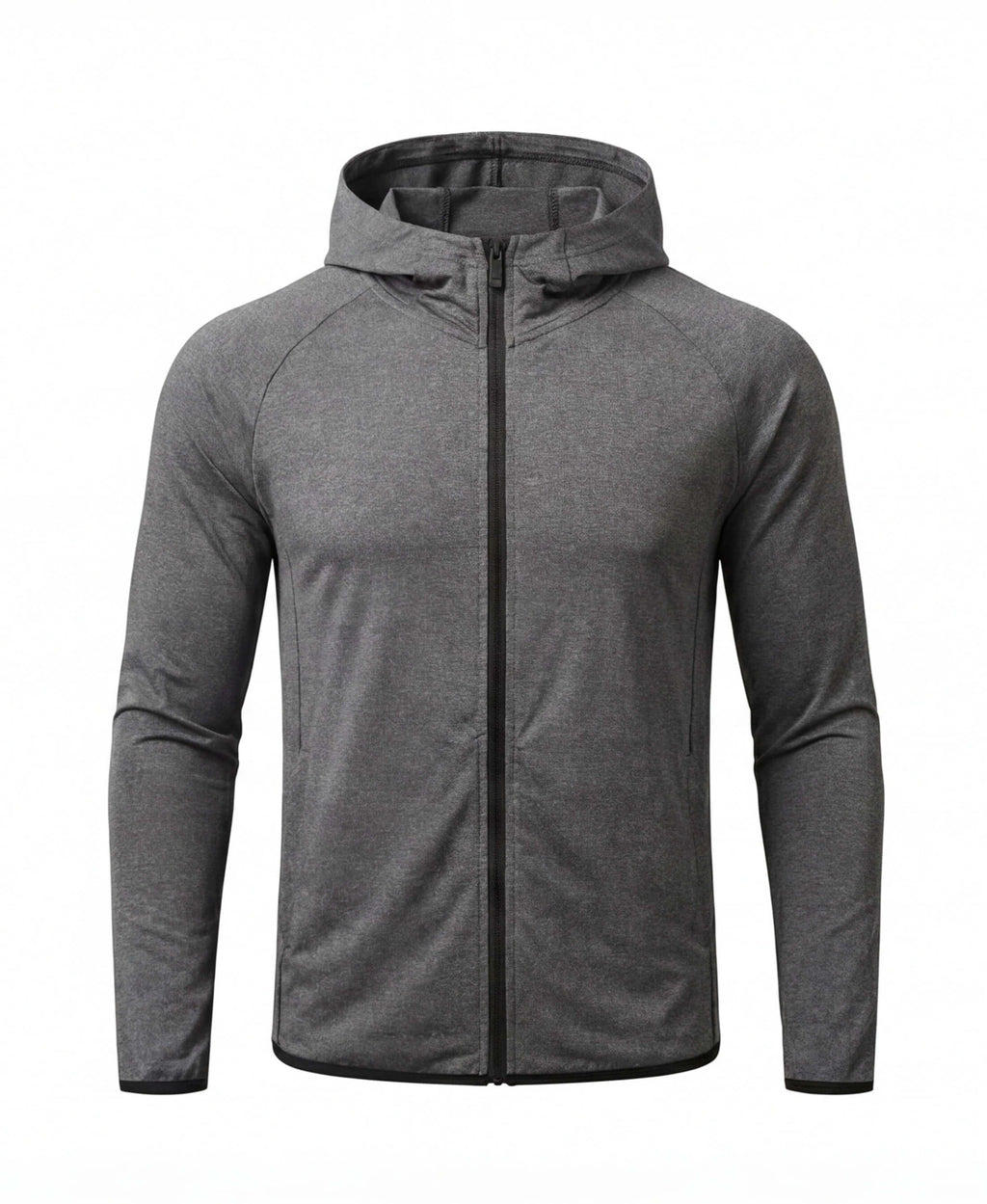 Zip-Up Hooded Fitness Jacket with Athletic Fit