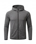 Zip-Up Hooded Fitness Jacket with Athletic Fit
