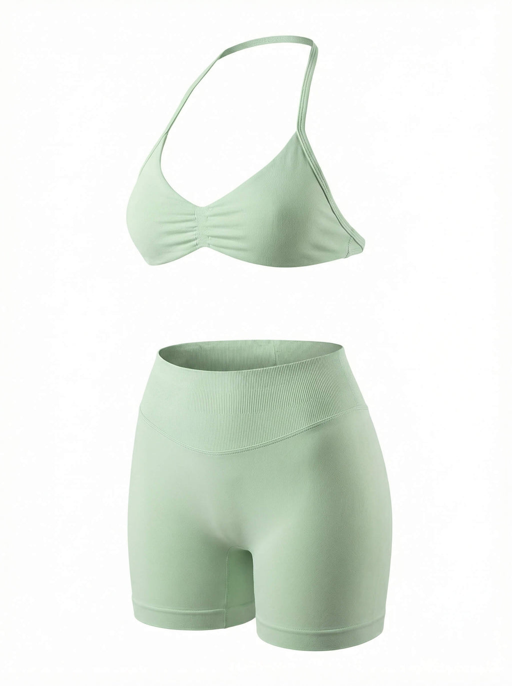 Women’s Gym Set One-Shoulder Bra and Shorts