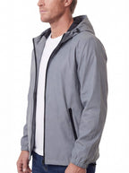 Night Reflective Hooded Windbreaker Jacket with Zip Pockets