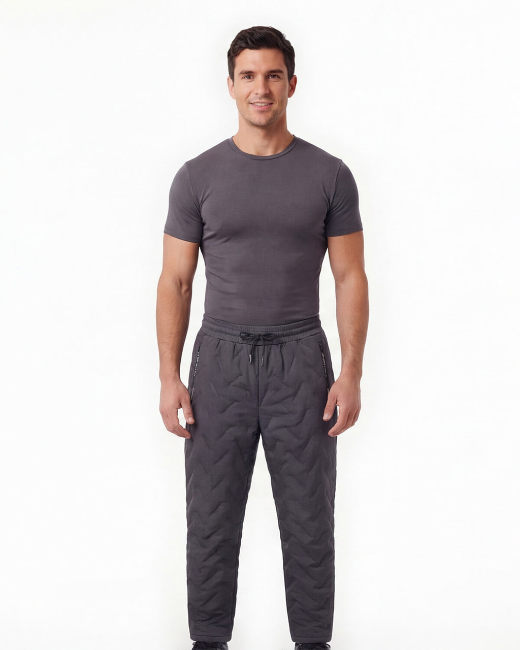 Fleece-Lined Hiking Pants with Zipper Pocket and Drawcord