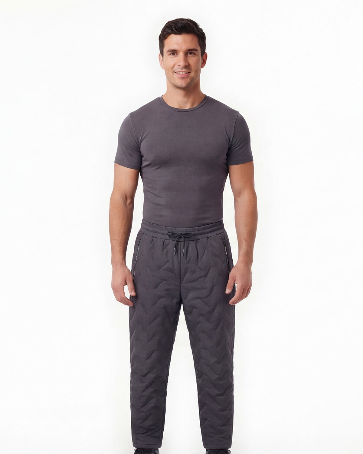 Fleece-Lined Hiking Pants with Zipper Pocket and Drawcord