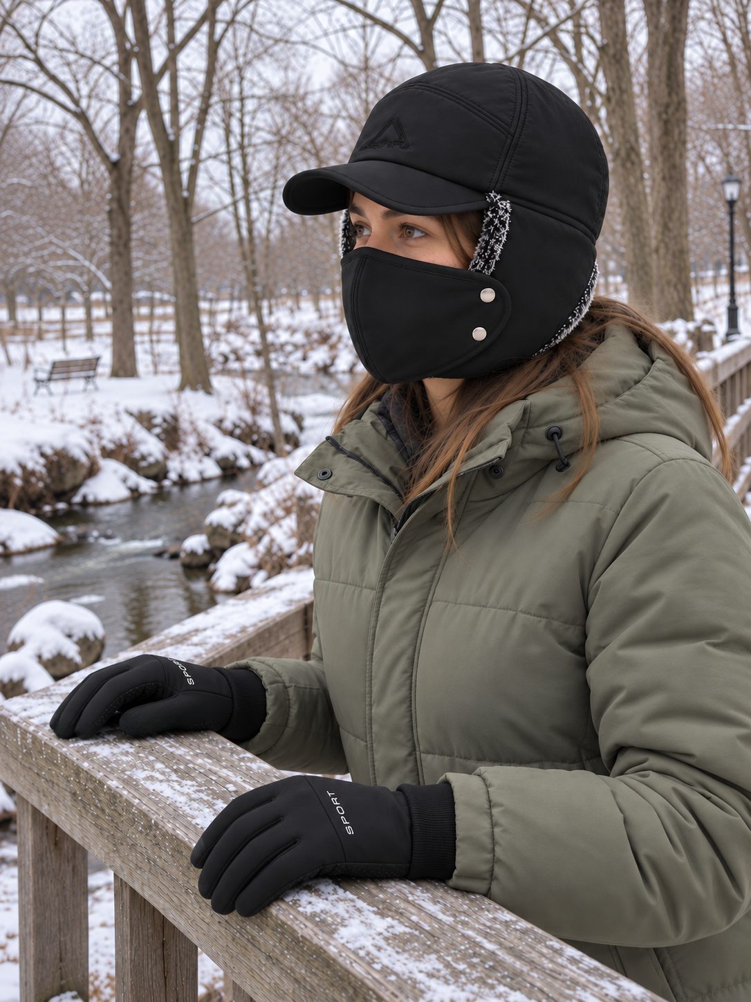 Winter Hat, Face Mask & Touchscreen Gloves Set