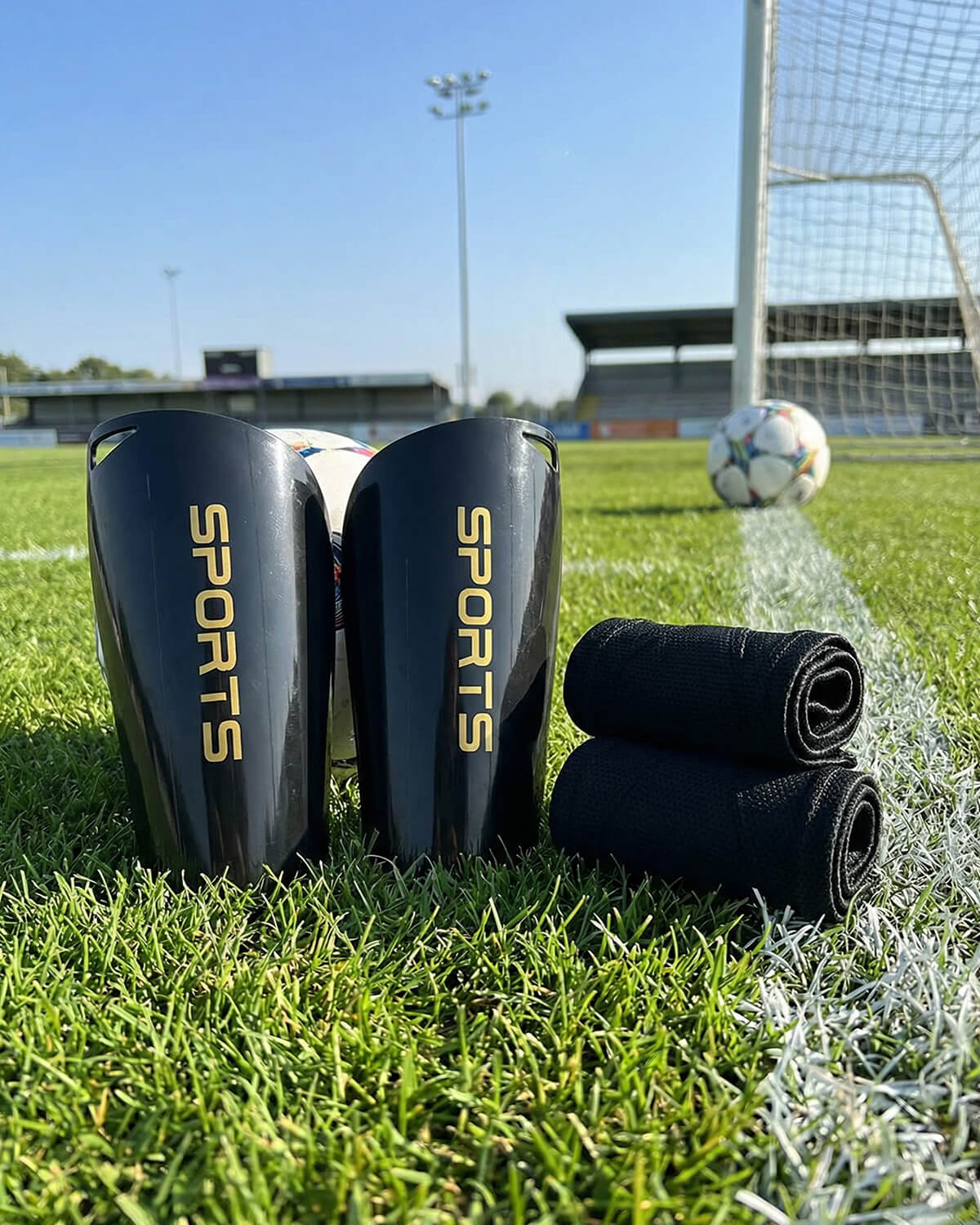 Soccer Shin Guards with Compression Sleeves Set